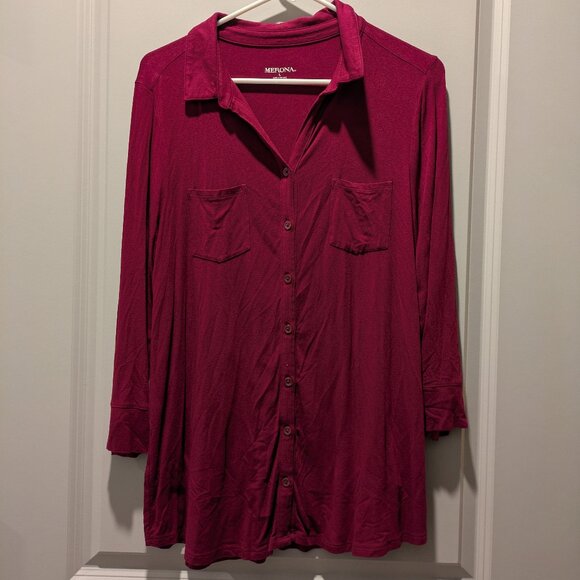 Merona Button-Downs, Raspberry and Black - Picture 1 of 4